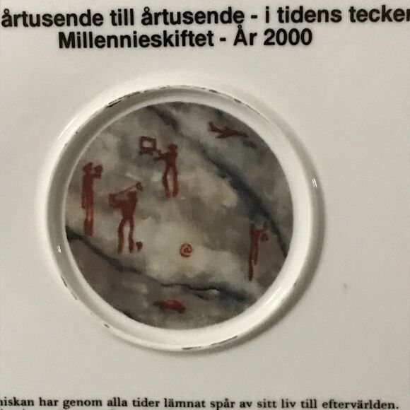 Rorstrand Sweden Fran artusende Millenials 2000 Plate Golf Millennieskiftet - Picture 10 of 12